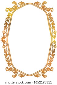 semi-solid classical decorative rule. Gorgeous golden frame. Background material, border.