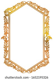 regla decorativa clásica semisólida. Magnífico marco dorado. Material de fondo, frontera.