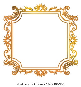 semi-solid classical decorative rule. Gorgeous golden frame. Background material, border.