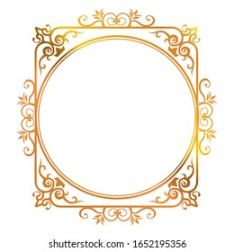 semi-solid classical decorative rule. Gorgeous golden frame. Background material, border.