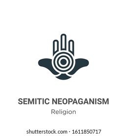 Semitic neopaganism glyph icon vector on white background. Flat vector semitic neopaganism icon symbol sign from modern religion collection for mobile concept and web apps design.