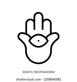 icono del neopaganismo semitico. Diseño De Estilo De Arte De Línea Aislado En Fondo Blanco