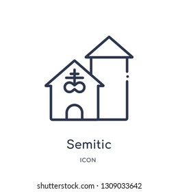 semitic neopaganism icon from religion outline collection. Thin line semitic neopaganism icon isolated on white background.