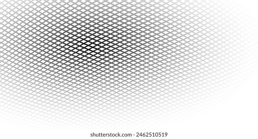 Fondo a cuadros semitonos. Ilustración de degradado de apariencia y desaparición consistente en rombos y cuadrados.