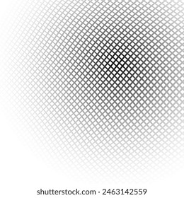 Semitone checkered background. Disappearing and appearance gradient illustration consisting of rhombuses and squares.