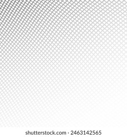 Semitone checkered background. Disappearing and appearance gradient illustration consisting of rhombuses and squares.