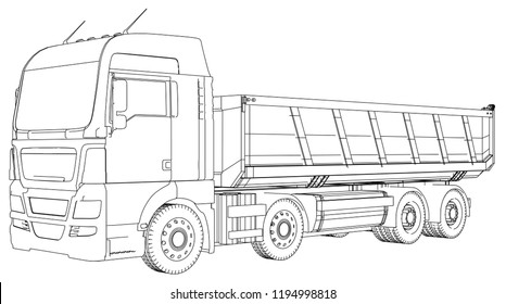 499 Tipper truck sketch Images, Stock Photos & Vectors | Shutterstock