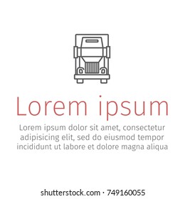 Semi-trailer Truck Line Icon.Vector Illustration For Websites.