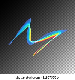 Semitransparent neon light effect. Vector glowing magic rainbow transparent element for your design. Beautiful flame, flare, light trail, hologram.