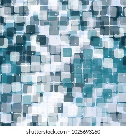 Semitransparent rounded squares chaotically scattered along the surface form a masking pattern. Seamless pattern.
