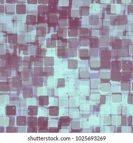Semitransparent rounded squares chaotically scattered along the surface form a masking pattern. Seamless pattern.