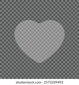 Semitransparent white heart icon on transparent background. Vector illustration.