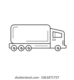 Halbwagen-Vektorgrafik-Symbol einzeln auf weißem Hintergrund. Liefert Halbwagen-Liniensymbol für Infografik, Website oder App. Symbol auf einem Gittersystem entworfen.