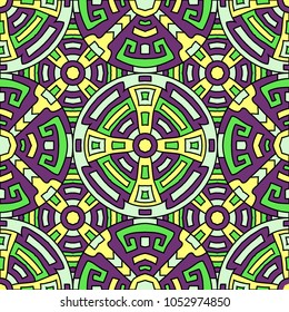 Semless background. Abstract color ethnic background with folk motifs for banner or print. Seamless color background with ethnic motifs for your design. Vector texture.