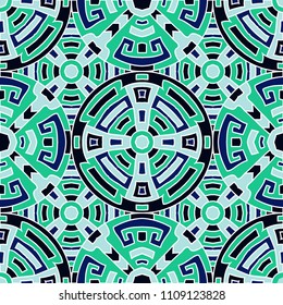 Semless background. Abstract color ethnic background with folk motifs for banner or print. Seamless color background with ethnic motifs for your design. Vector texture.