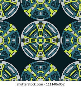 Semless background. Abstract color ethnic background with folk motifs for banner or print. Seamless color background with ethnic motifs for your design. Vector texture.