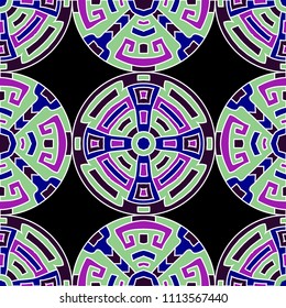 Semless background. Abstract color ethnic background with folk motifs for cover or textile. Seamless color background with ethnic motifs for your design. Vector texture.