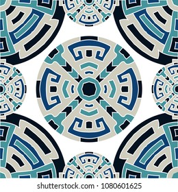 Semless background. Abstract colorful background with north american motifs for banner or print. Seamless color background with ethnic motifs for your design. Vector texture.