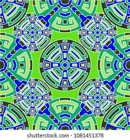 Semless background. Abstract colorful background with north american motifs for print or paper. Seamless color background with ethnic motifs for your design. Vector texture.