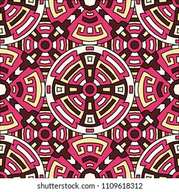 Semless background. Abstract colorful background with north american motifs for print or paper. Seamless color background with ethnic motifs for your design. Vector texture.