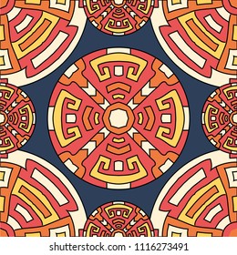 Semless background. Abstract colorful background with north american motifs for banner or print. Seamless color background with ethnic motifs for your design. Vector texture.