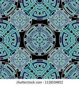 Semless background. Abstract colorful background with north american motifs for cover or textile. Seamless color background with ethnic motifs for your design. Vector texture.