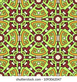 Semless background. Indian color ethnic background with folk motifs for print or paper. Seamless color background with ethnic motifs for your design. Vector texture.