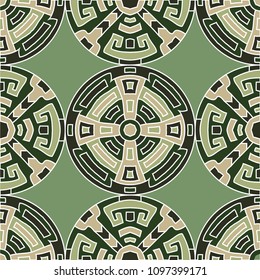 Semless background. Indian color ethnic background with folk motifs for cover or textile. Seamless color background with ethnic motifs for your design. Vector texture.