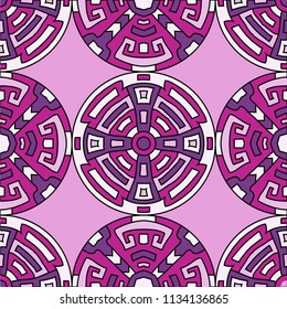 Semless background. Indian colorful background with north american motifs for banner or print. Seamless color background with ethnic motifs for your design. Vector texture.