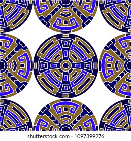 Semless background. Trendy color ethnic background with folk motifs for print or paper. Seamless color background with ethnic motifs for your design. Vector texture.