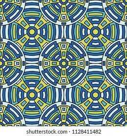 Semless background. Trendy color ethnic background with folk motifs for banner or print. Seamless color background with ethnic motifs for your design. Vector texture.