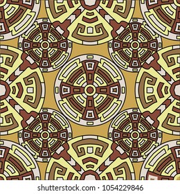 Semless background. Trendy colorful background with north american motifs for print or paper. Seamless color background with ethnic motifs for your design. Vector texture.