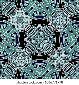 Semless background. Trendy colorful background with north american motifs for banner or print. Seamless color background with ethnic motifs for your design. Vector texture.