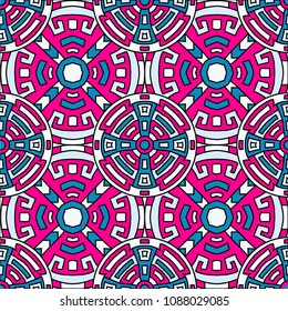 Semless background. Trendy colorful background with north american motifs for print or paper. Seamless color background with ethnic motifs for your design. Vector texture.