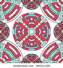 Semless background. Trendy colorful background with north american motifs for cover or textile. Seamless color background with ethnic motifs for your design. Vector texture.