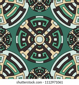 Semless background. Trendy colorful background with north american motifs for banner or print. Seamless color background with ethnic motifs for your design. Vector texture.
