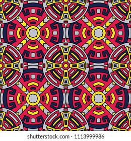 Semless background. Trendy colorful background with north american motifs for cover or textile. Seamless color background with ethnic motifs for your design. Vector texture.