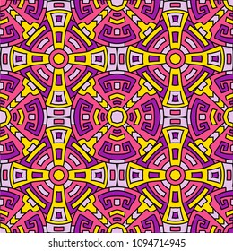 Semless background. Vintage colorful background with north american motifs for print or paper. Seamless color background with ethnic motifs for your design. Vector texture.