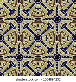 Semless pattern. Abstract color ethnic background with folk motifs for cover or textile. Seamless color background with ethnic motifs for your design. Vector texture.