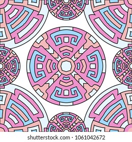 Semless pattern. Abstract color ethnic background with folk motifs for cover or textile. Seamless color background with ethnic motifs for your design. Vector texture.