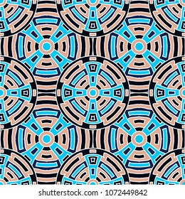 Semless pattern. Abstract color ethnic background with folk motifs for print or paper. Seamless color background with ethnic motifs for your design. Vector texture.