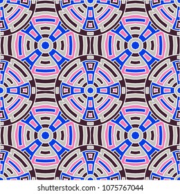 Semless pattern. Abstract color ethnic background with folk motifs for banner or print. Seamless color background with ethnic motifs for your design. Vector texture.