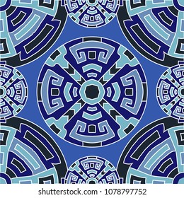 Semless pattern. Abstract color ethnic background with folk motifs for cover or textile. Seamless color background with ethnic motifs for your design. Vector texture.