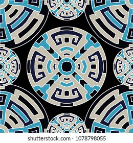 Semless pattern. Abstract color ethnic background with folk motifs for cover or textile. Seamless color background with ethnic motifs for your design. Vector texture.