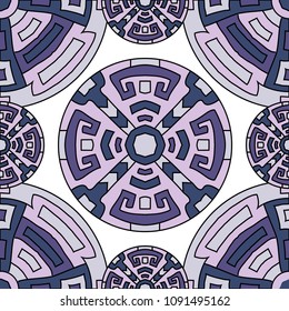 Semless pattern. Abstract color ethnic background with folk motifs for print or paper. Seamless color background with ethnic motifs for your design. Vector texture.