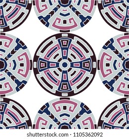 Semless pattern. Abstract color ethnic background with folk motifs for cover or textile. Seamless color background with ethnic motifs for your design. Vector texture.