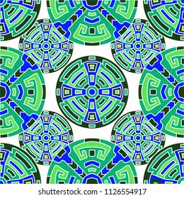 Semless pattern. Abstract color ethnic background with folk motifs for banner or print. Seamless color background with ethnic motifs for your design. Vector texture.