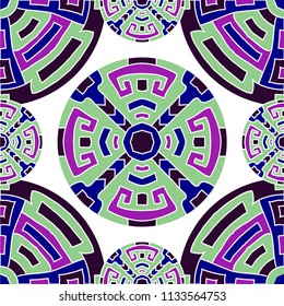 Semless pattern. Abstract color ethnic background with folk motifs for cover or textile. Seamless color background with ethnic motifs for your design. Vector texture.