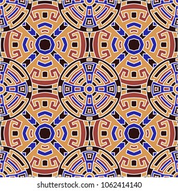 Semless pattern. Abstract colorful background with north american motifs for print or paper. Seamless color background with ethnic motifs for your design. Vector texture.