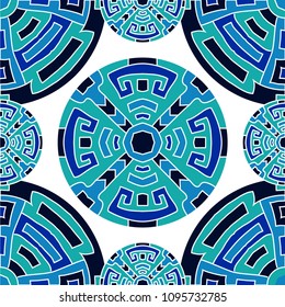 Semless pattern. Abstract colorful background with north american motifs for banner or print. Seamless color background with ethnic motifs for your design. Vector texture.